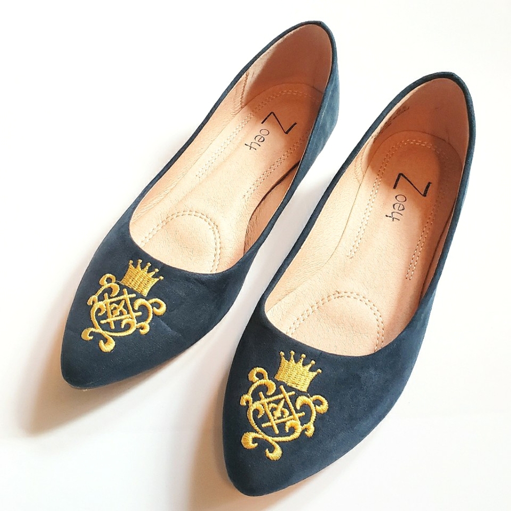 ZOEY Ballet Flat Shoes Regal Teil Blue Women's Size 6.5 Slip On
